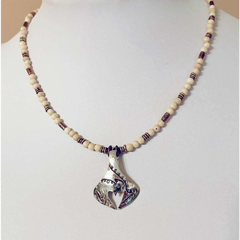 Silver, copper, brass necklace